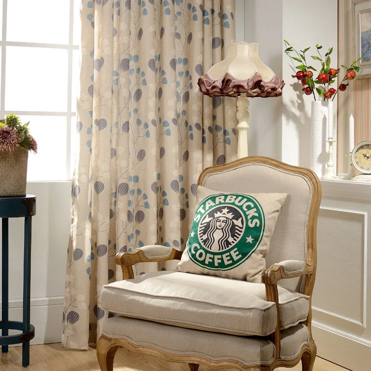 

Custom-made Products Direct-selling Curtains for Living Room Bedroom Rural Curtain Cloth Cotton and Linen Printing