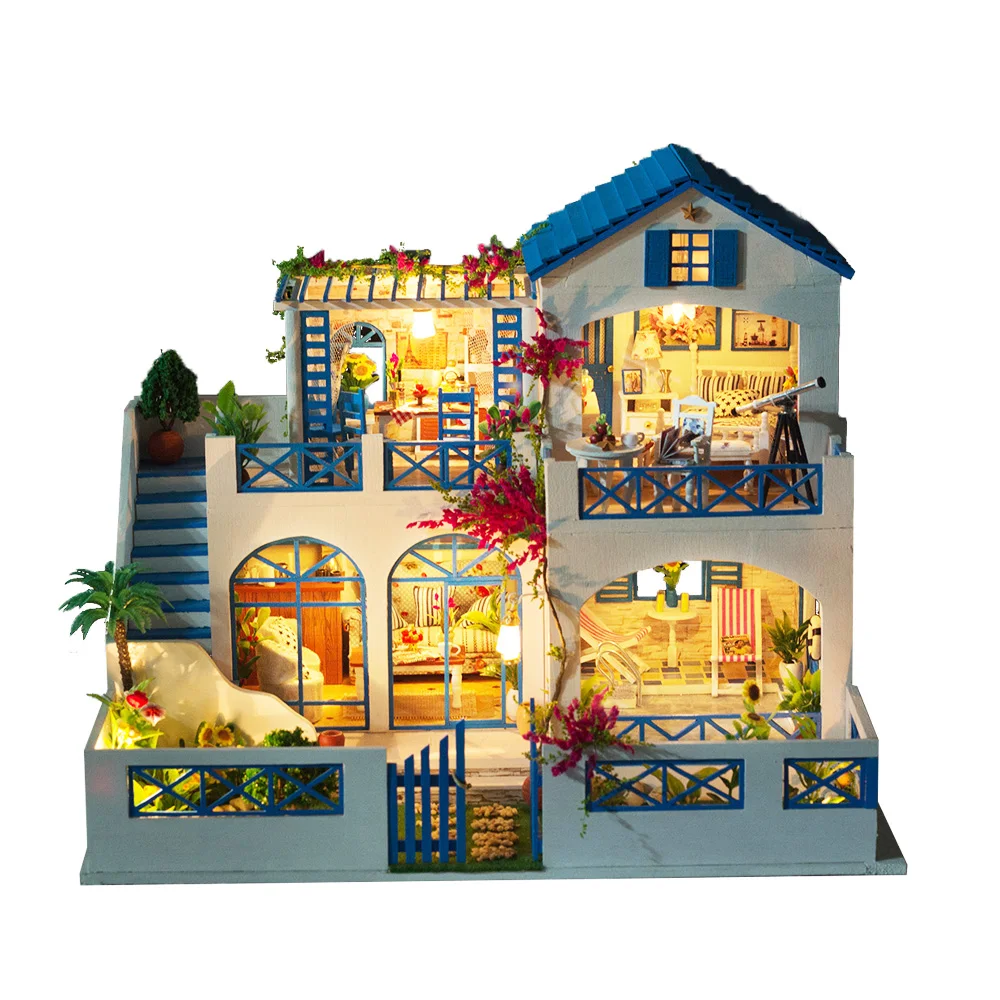 

3D DIY Wooden Assembled Mini Exquisite Dll House Furniture Villa Model Miniature For Children Adult Birthday Gift
