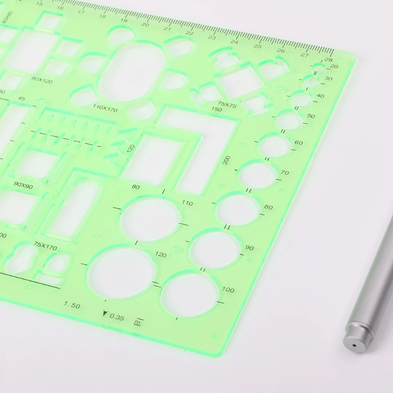 

Пластиковые круги квадратный геометрический Шаблон Линейка трафарет измерительный инструмент для студентов X3UE