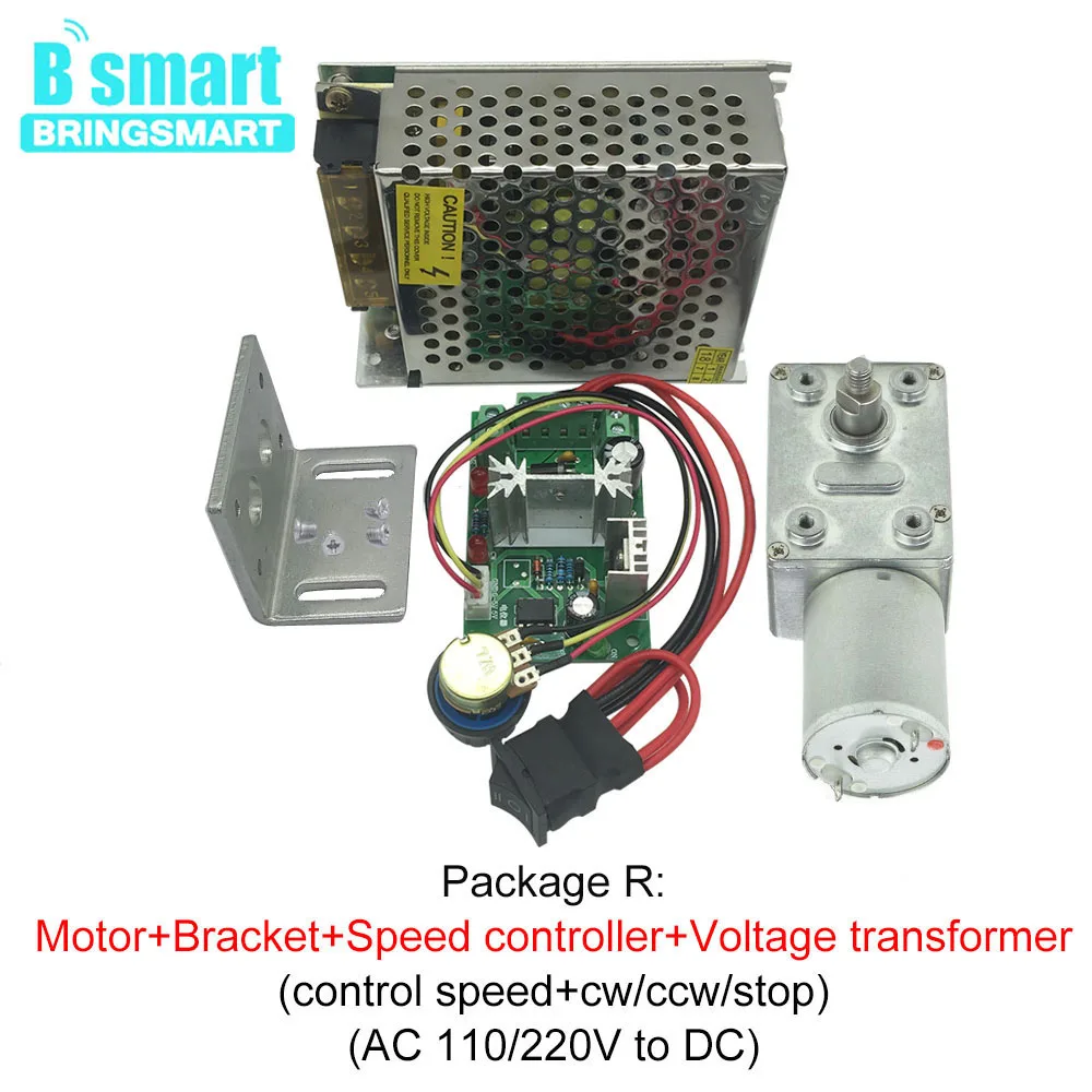 Мотор-редуктор Bringsmart JGY 370 12 В 24 червячный 8 мм M5 выходной вал используется для