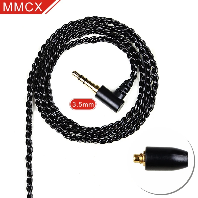 MMCX 3.5mm Black FDBRO DIY 3,5 мм кабель для наушников 0,78 мм 2Pin провод для 1964 W4R UM3X ES3 ES5 кабель для наушников MMCX/2PIN/IE80/IM/A2DC Кабо - Цвет: MMCX 3.5mm Black