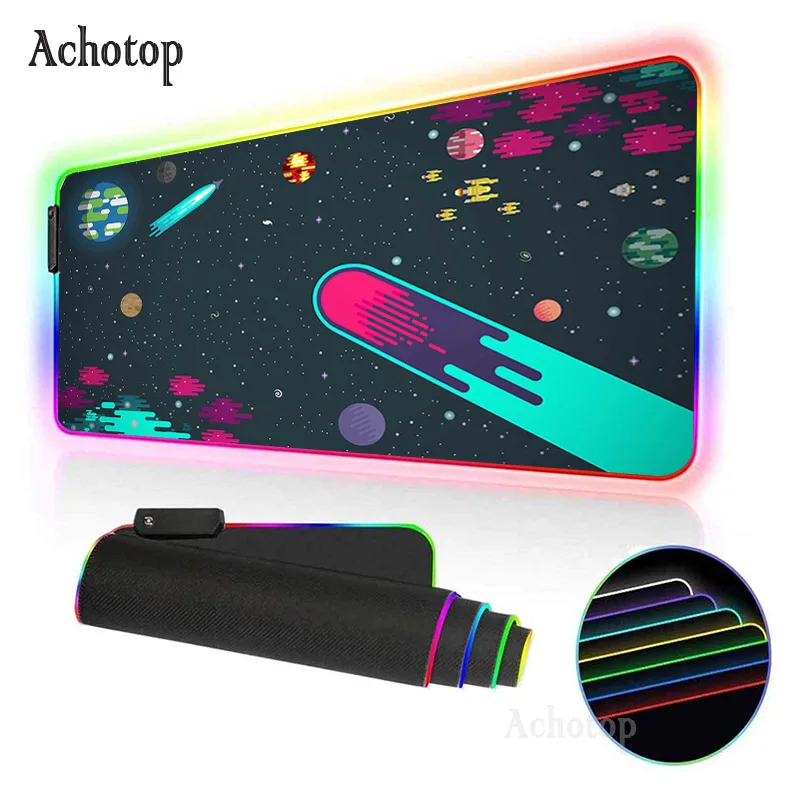 

Anime RGB Mouse Pad Gamer Large size mini pc Desk Mat speed Star Space Laptop Keyboard Rubber Non-slip tapis souris Mousepad
