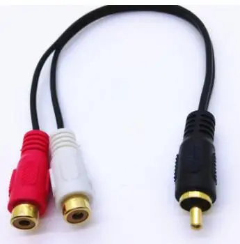 

100% новый и высококачественный 0,25 м RCA штекер на 2 RCA гнездо Позолоченный аудио адаптер Y разветвитель прочный кабель