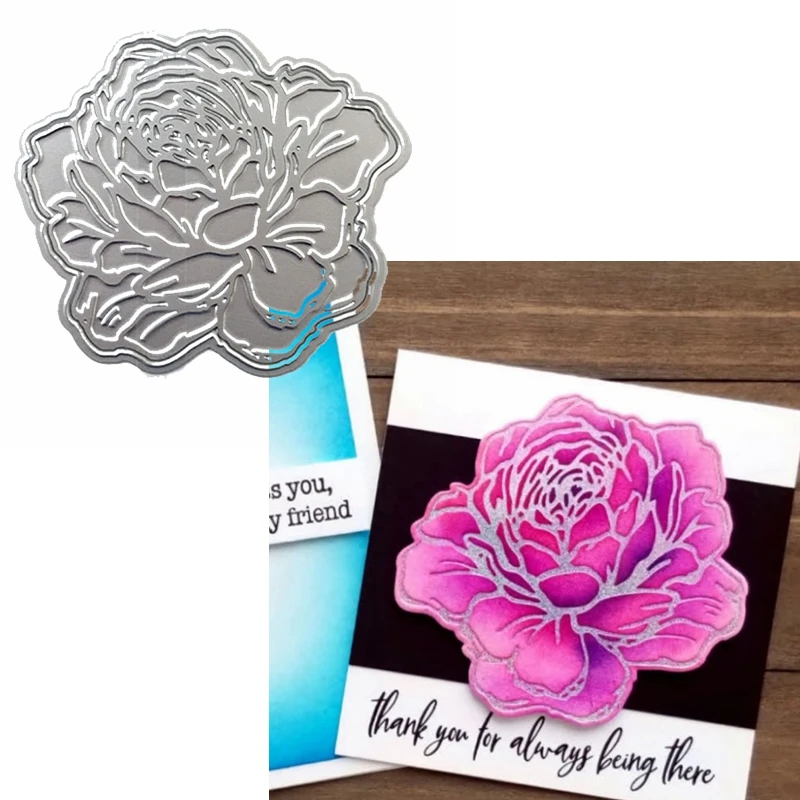 

Florid Rose Hot Foil Plate+Die Cut for DIY Scrapbooking Embossing Crafts Cards Decoration New 2019