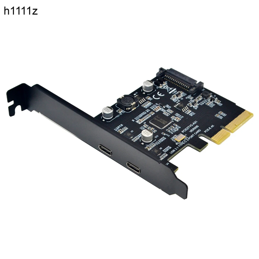Плата PCIE Raiser USB 3 1 два реверсивных порта Gen 2 Type C PCI Express X4 SATA 15 контактный разъем 10