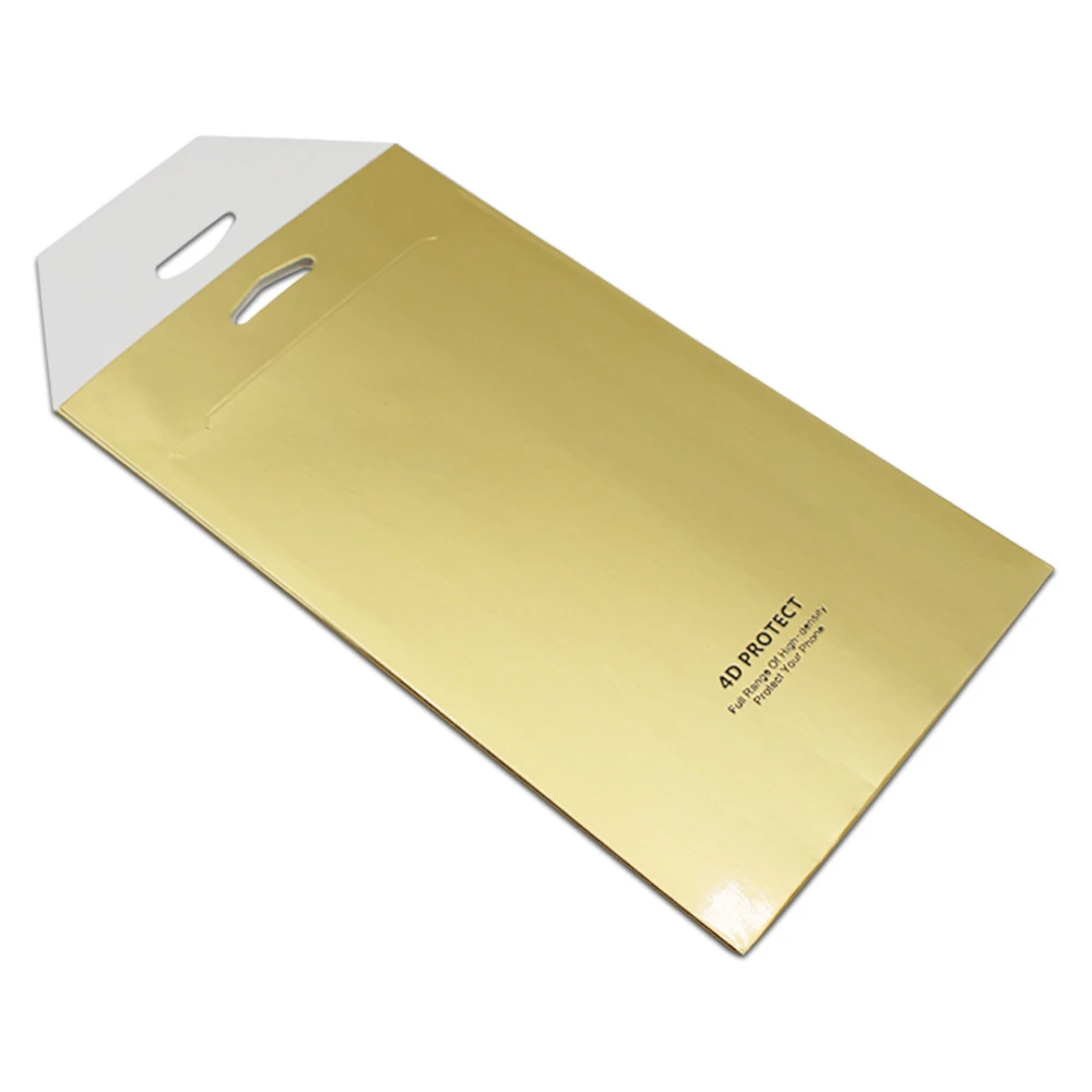 

40Pcs/Lot 10x18cm Gold Paperboard Mobile Films Paper Packaging Box for Electronic Accessories Grocery Store Party Favor