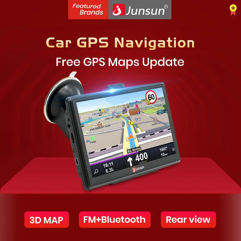 Junsun 7 &quotЕмкостная автомобильная GPS навигация Автомобильный навигатор FM Bluetooth