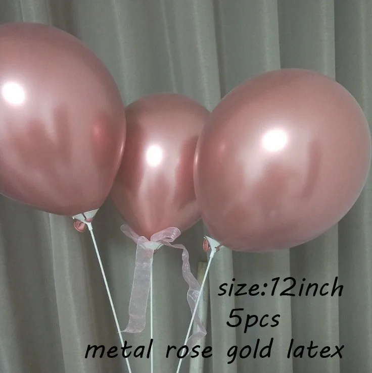 5pcs metal latex Свадебные Воздушные шары, розовое золото, вечерние украшения, корона, Miss To Mrs, воздушные шары, команда невесты To Be Hen, Холостяки, вечерние украшения, принадлежности - Цвет: 5pcs metal latex