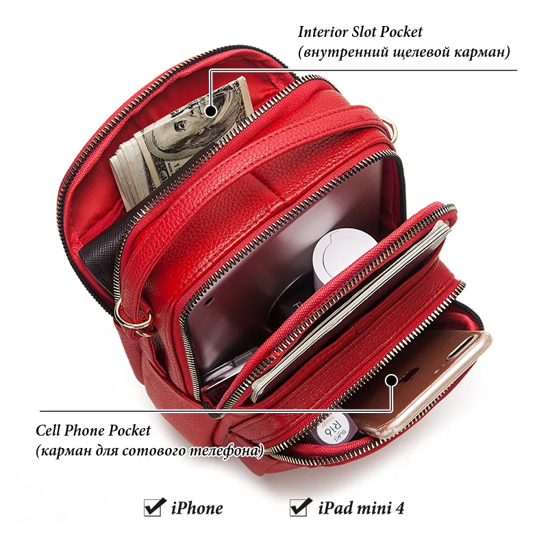 GZCZ натуральная коровья кожа красная сумка-мессенджер женская сумка через плечо