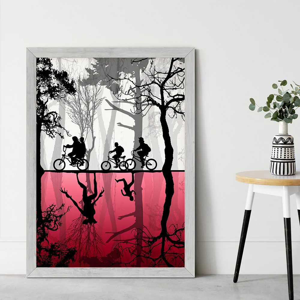 

Canvas Painting Stranger Things The Upside Down Posters Wall Art Minimalist TV ShowFor Living Room Prints Home Decor No Frame