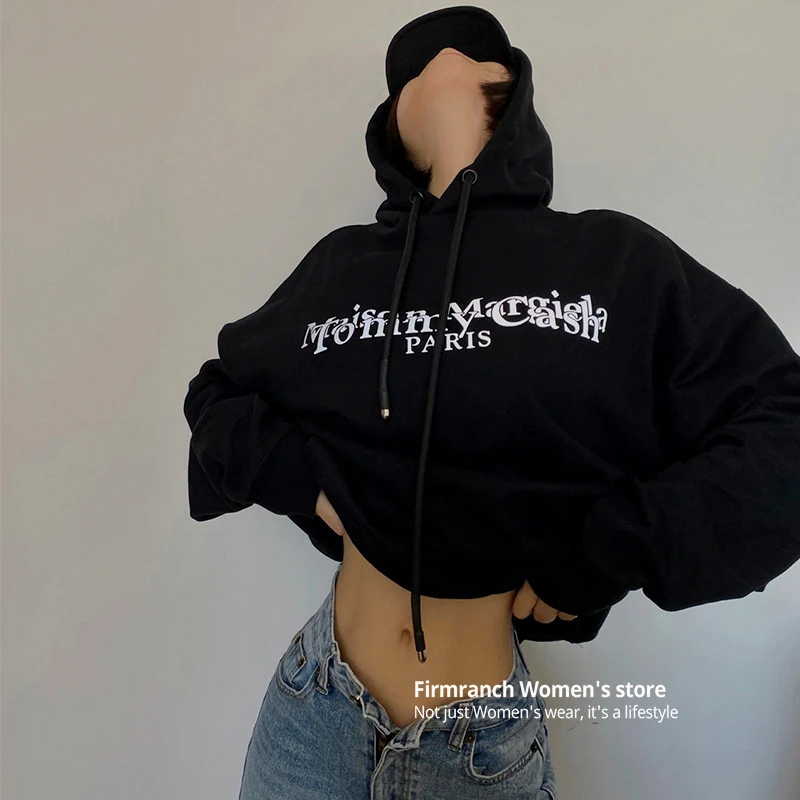 

Черные толстовки firmранчо 2021 Ins для женщин MM6 Margiela календарь принт 3m Светоотражающая толстовка с капюшоном спортивная одежда свитшот с принт...