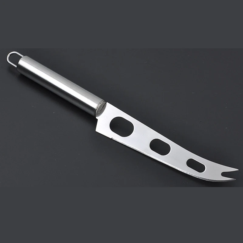 1Pcs 3-hole Cheese Knife Stainless Steel Multifunction Baking Tools Pizza Butter Cutter Round Handle Kitchen Accessories