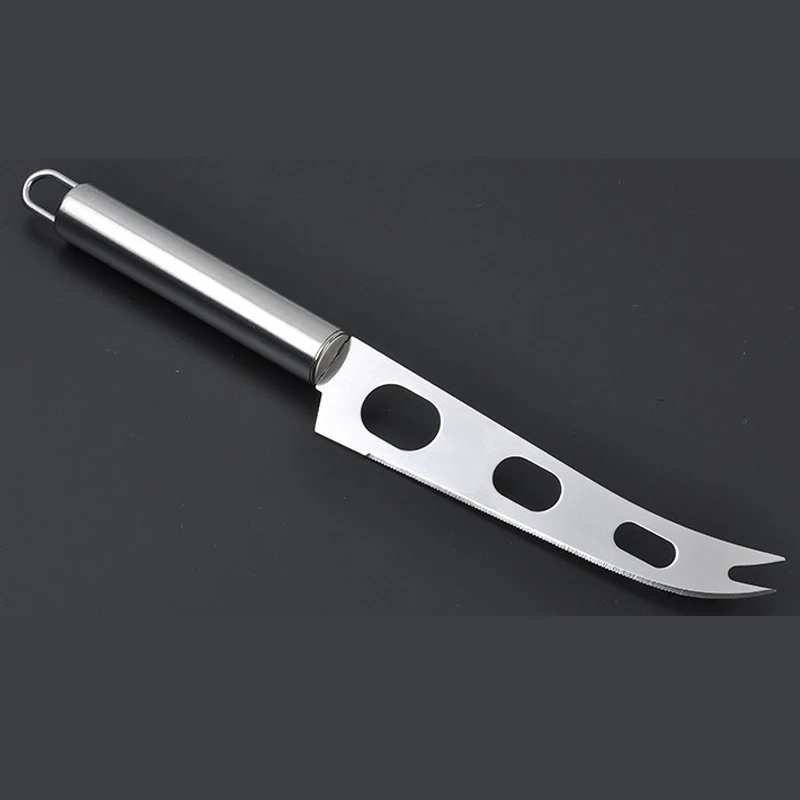 

1Pcs 3-hole Cheese Knife Stainless Steel Multifunction Baking Tools Pizza Butter Cutter Round Handle Kitchen Accessories