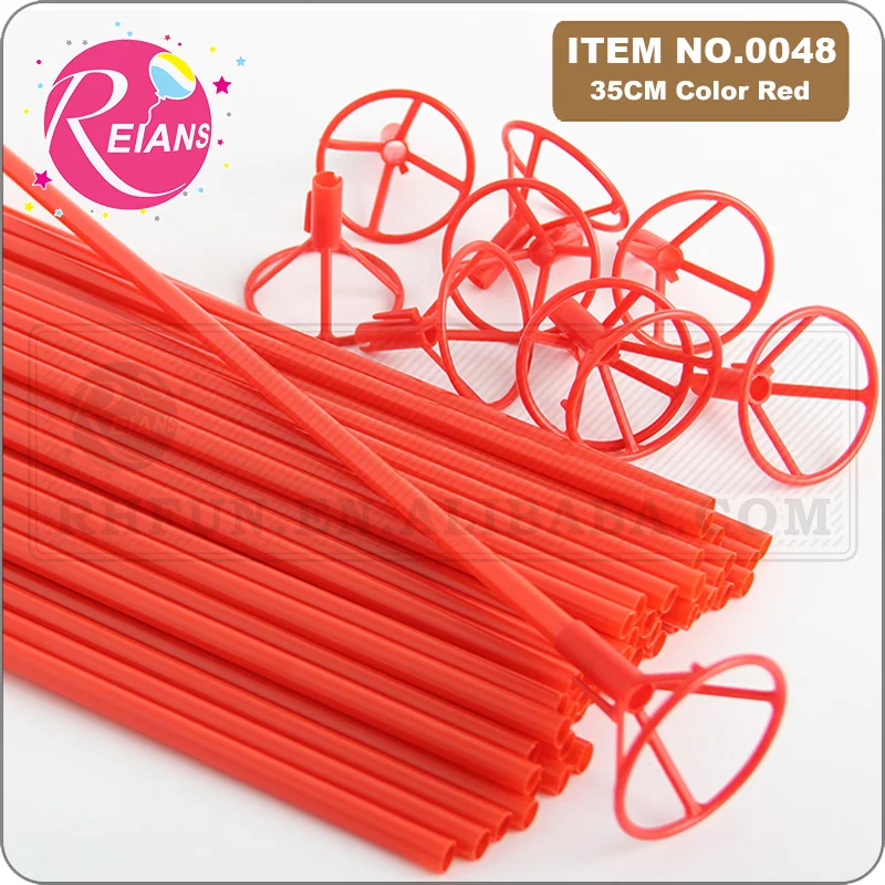 35 см латексные держатель для шарика палку красный стержни из ПВХ фольга