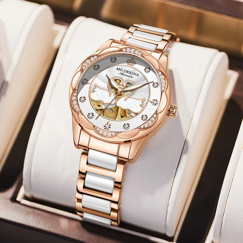 

Little Swan same style watch female fashion automatic mechanical female watch waterproof luminous watch