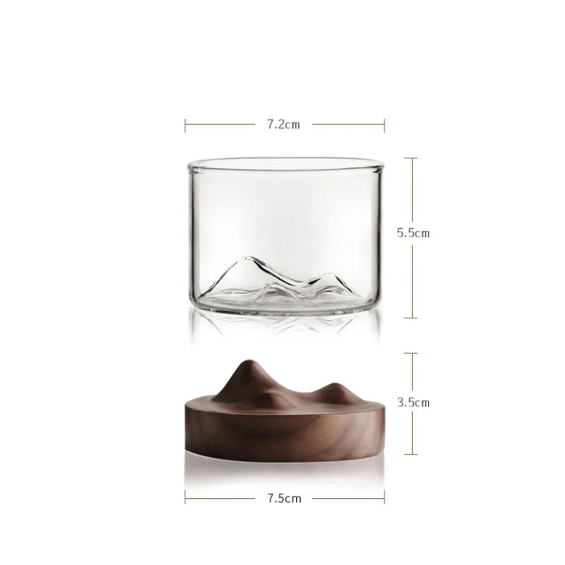 

2021 Creative mountain small wine glass whiskey tasting home bar wine tasting glass Water Tea Cup Set Bar Drinkware