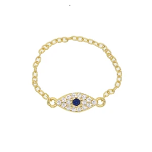 Кольцо женское из серебра 925 пробы, с золотым глазом