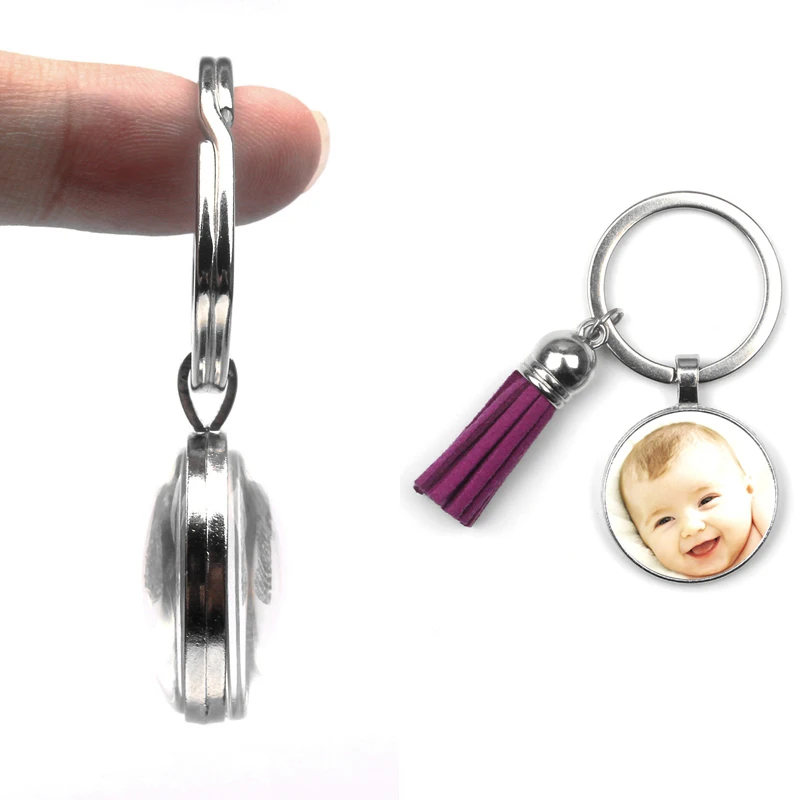 Двусторонний брелок для ключей с кисточками на заказ фотоподвеска ребенка мамы