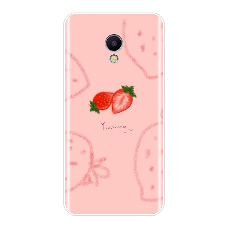 Чехол для телефона Meizu M2 M3 M3S M5 M5C M5S M6 M6S M6T мягкий силиконовый розовый плоды