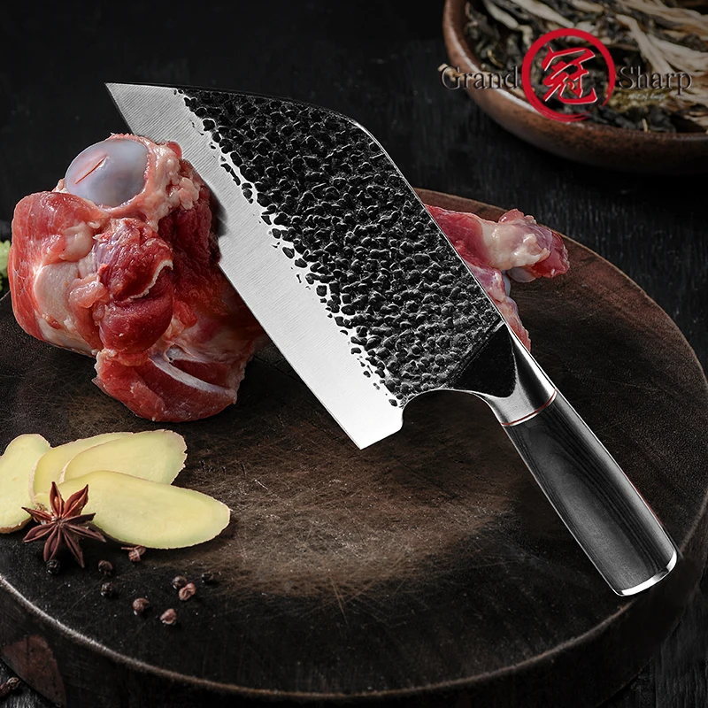 

Grandsharp овощные нож для Разделки мяса Ножи китайского шеф-повара Ножи 7,5 дюймов с высоким содержанием углерода Нержавеющая сталь Кухня Ножи ...