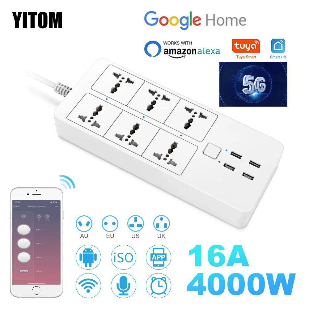 Умный удлинитель Универсальный с поддержкой Wi Fi 2 4/5 0 ГГц Bluetooth|Умные розетки| |