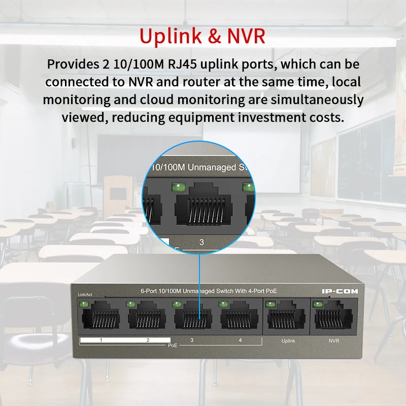 JSMAX JS F1106P-4-63W 4 + 2 POE Switch4 Ethernet порт порта Uplink Poe переключатель для