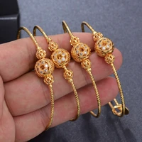 4pcs ethiopian pattern gold color bead bangles for women wedding bracelet arab bangle bracelet best gifts