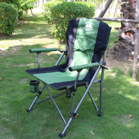 Outdoor beach chair plus bold simple folding fishing chair office lunch break chair portable camping home chair enlarge