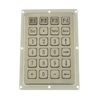 oem kiosk 24 keys stainless steel industrial usb wired custom metal button keypad vandal proof rugged keyboard