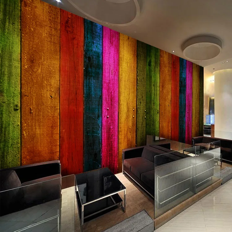 

3Dcolor wood wallpaper vintage brick wall graffiti alphabet board Restaurant Internet cafe large mural Custom sizes