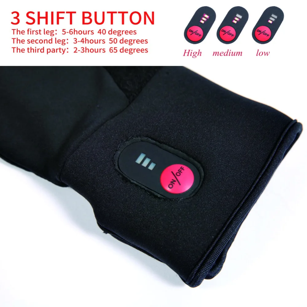 Спасителя 7 4 V Зимние теплые электрические Батарея перчатки с подогревом