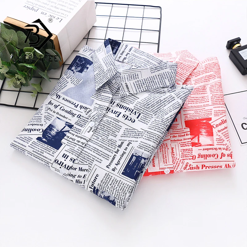 Новинка лета 2020 женская шифоновая блузка с газетным принтом Солнцезащитная