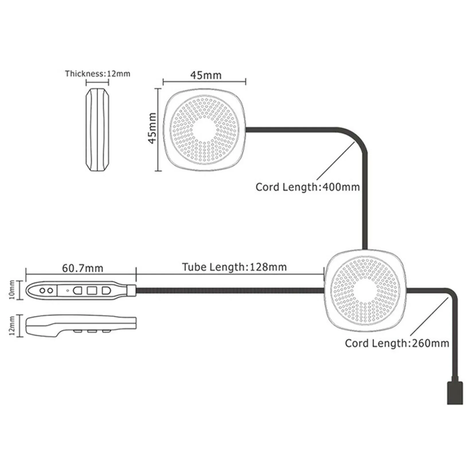 

Motorcycle Helmet Bluetooth Headset Waterproof Riding Headset Mic Rechargeable