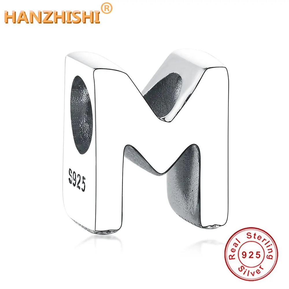 Подвеска в виде буквы м из серебра 925 пробы с алфавитом и бусинами оригинальный