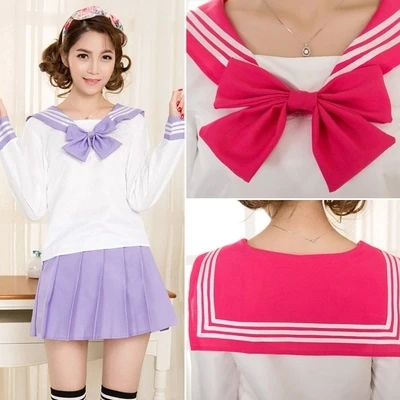 

High Quality Sailor Suit Students School Uniform For Teens Preppy Style Cos Uniform JK Fashion Japanese Seifuku Bow Skirt Shirt