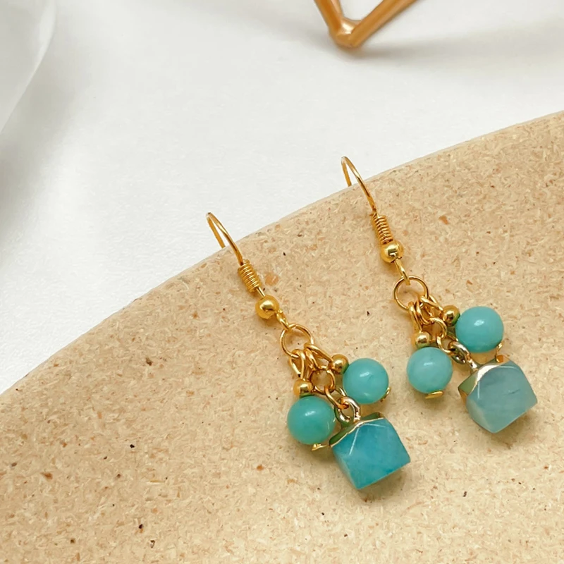 

Женские серьги из натурального камня, вечерние ле Ретро, 2021