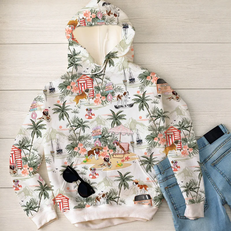 

New Dropshipping 3D Full Printing Men Sport Hip Hop Maple Hawaii Cartoon Hoodies USA Big Size Customized Men Clothing