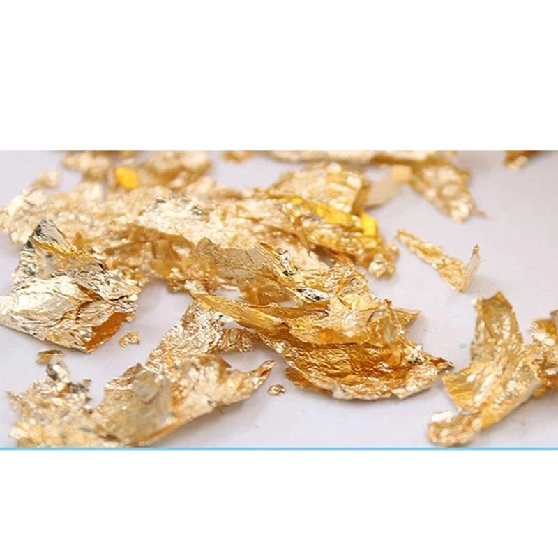 3 шт металлическая фольга бумага Серебро Золото листья хлопья для DIY ремесло