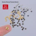 50 шт., круглые металлические пуговицы для куклы, 3 мм, 4 мм, 5 мм, 6 мм, 7 мм, 8 мм