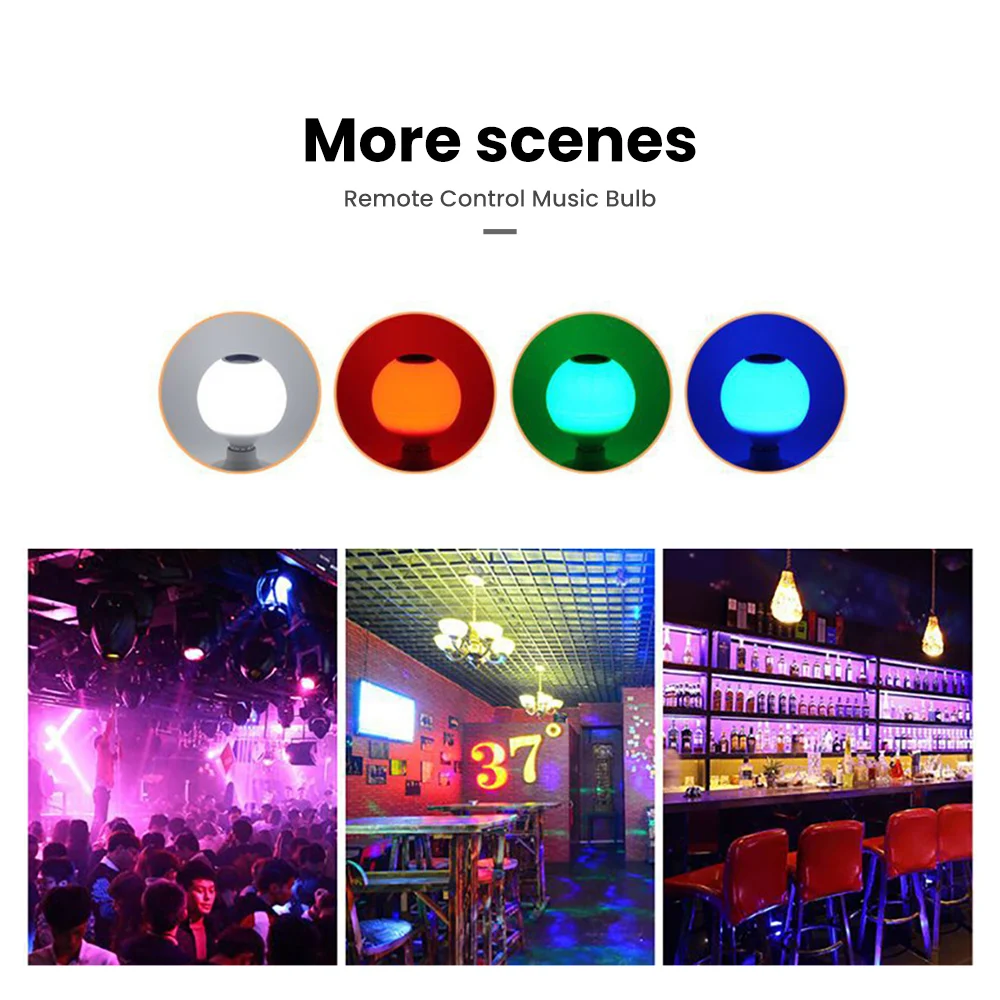 SUNYIMA RGB светодиодный лампы 110V 220V E27 Светодиодная лампа с Bluetooth потолочный