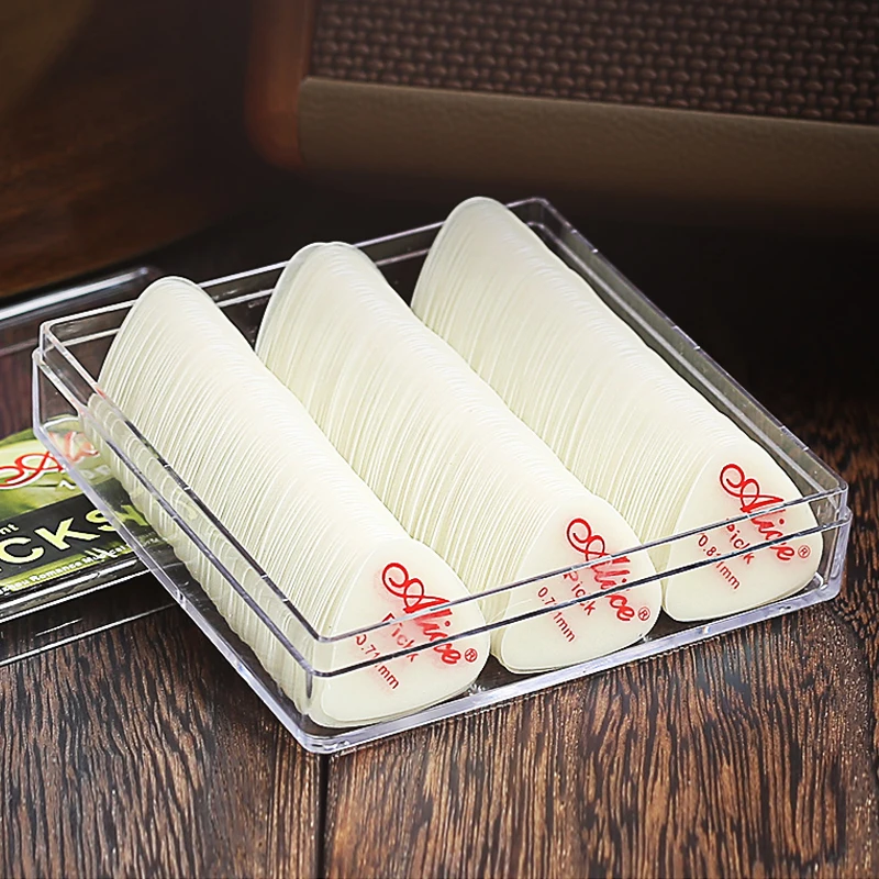 

Alice 100 pcs/lot Celluloid White Guitar Picks 0.46/0.71/0.81mm Acoustic Electric Smooth Guitar Accessories Parts