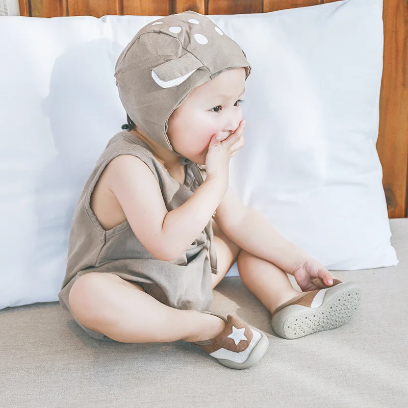 Детские носки для первых шагов резиновая подошва младенцев домашняя обувь на