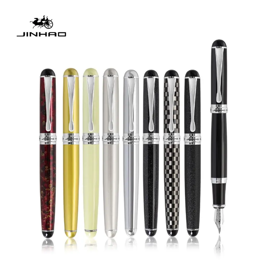 Jinhao 750 Тотем перьевая ручка металл Нержавеющая сталь баррель серебряный цвет