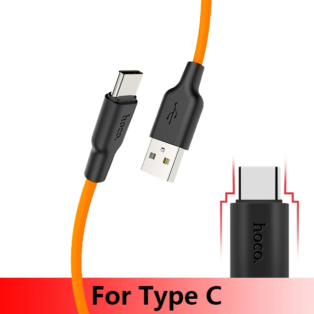 type c cable HOCO X21 Plus Мягкий силиконовый USB кабель для iPhone 11 pro max type-C кабель для samsung Xiaomi huawei Micro кабель 2 м 1 м 0,25 м - Цвет: type c cable