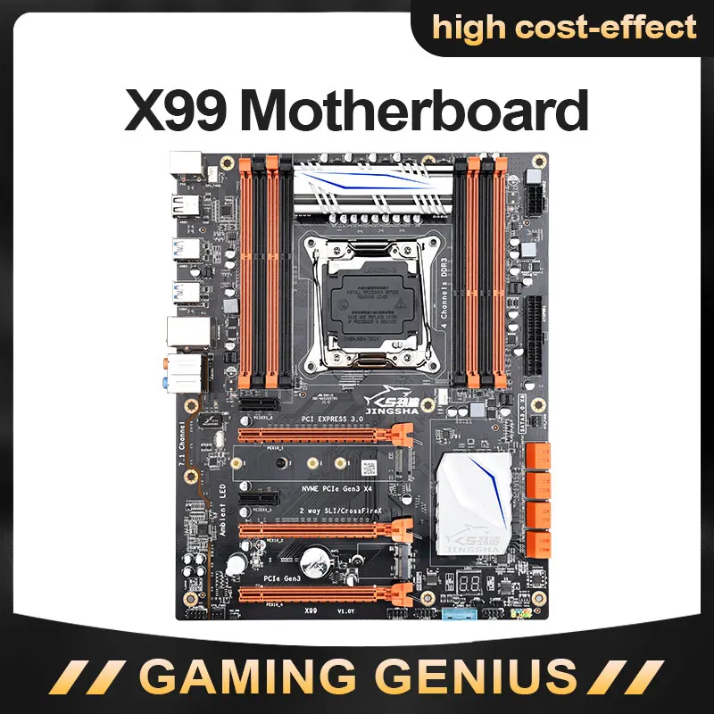 Материнская плата JINGSHA X99 Lga 2011 V3 4 канальная Ddr3 256 ГБ ОЗУ M.2 Ssd Sata3.0 Usb3.0 Pcie 16X для Intel I7