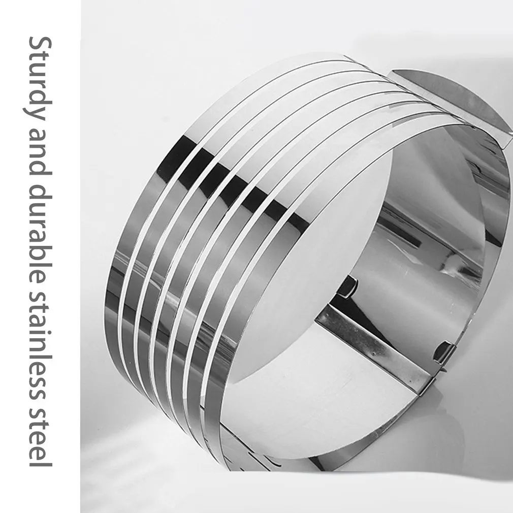 mold Cake Ring Slicer Stainless Steel Mold Adjustable Retractable Circular Layered Baking Tool Kit | Дом и сад