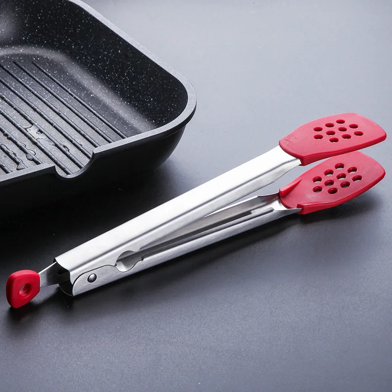 

304 Stainless Steel Bread Clip Household Fashion Tableware Barbecue Silicone Steak Clip