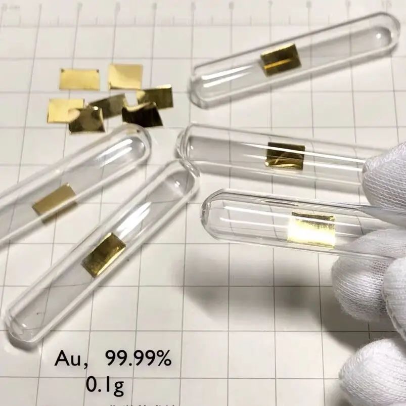 Au foil 0.1g Au золото металл 10 мм Плотность куб 99.99% чистый для коллекции элементов - Цвет: Au foil 0.1g