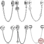 Горячая Распродажа 925 стерлингового серебра 6 Классическая Безопасная Цепи Браслеты с подвесками и соответственные Европейской оригинальный мобильный телефон 3 мм  браслет ювелирных изделий Модные, сделай сам, ювелирное изделие