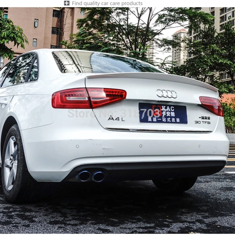 Спойлер для Audi A4 B8 B9 2009 2016 из АБС пластика Неокрашенный искусственный задний